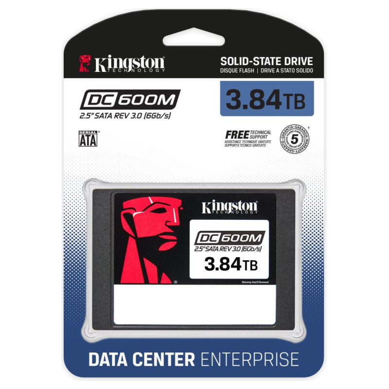 Kingston SSD|KINGSTON|7008xTBW rating|MTBF 2000000 h|Read speed 560 MB/s|Write speed 530 MB/s|Serial ATA III|2.5"|3840 GB|DC600M|SEDC600M/3840G