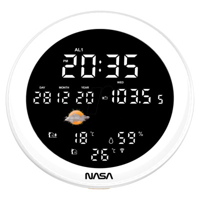 Nasa WSP1700 wood Weather Station/Speaker BT Ship