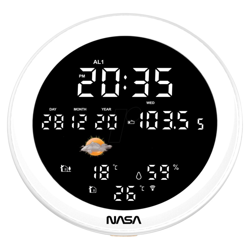 Nasa WSP1700 wood Weather Station/Speaker BT Ship