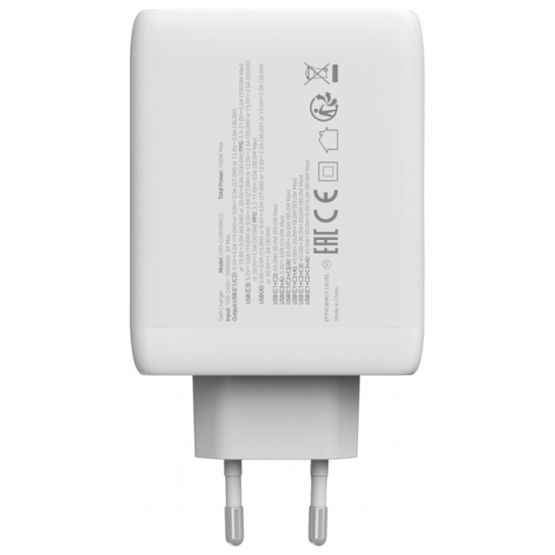 Canyon charger CU100ACC GaN 100W 3xPD 1xQC EU White