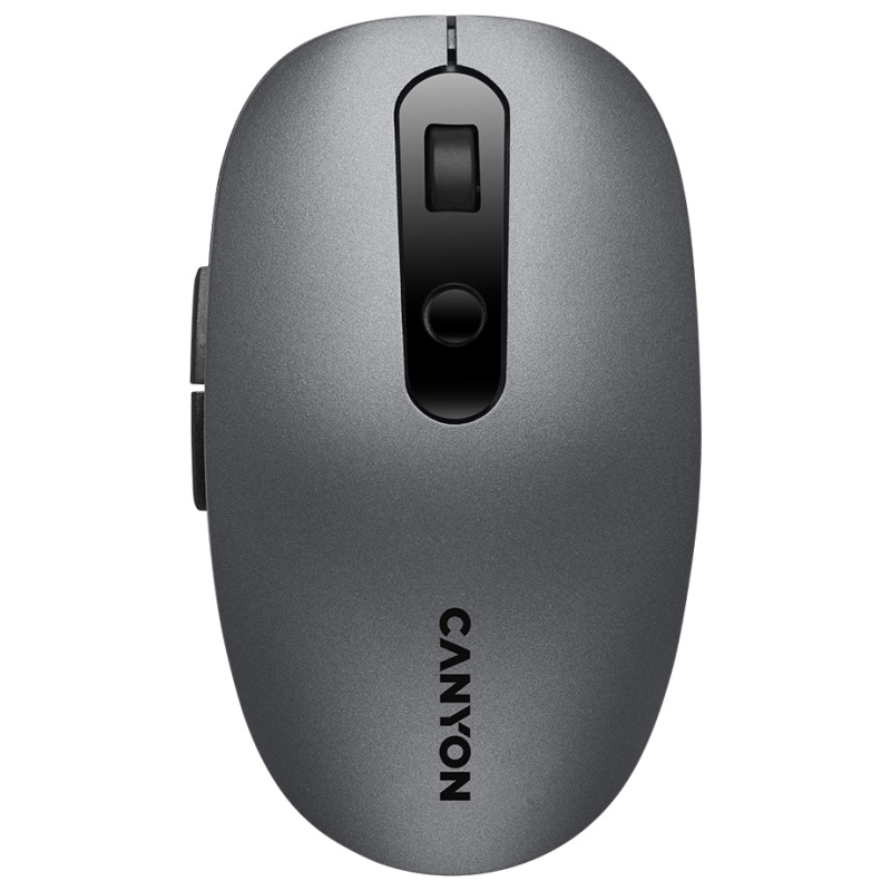 Canyon MW-9, 2 in 1 Wireless optical mouse with 6 buttons, DPI 800/1000/1200/1500, 2 mode(BT/ 2.4GHz), Battery AA*1pcs, Grey, 65.4*112.25*32.3mm, 0.092kg
