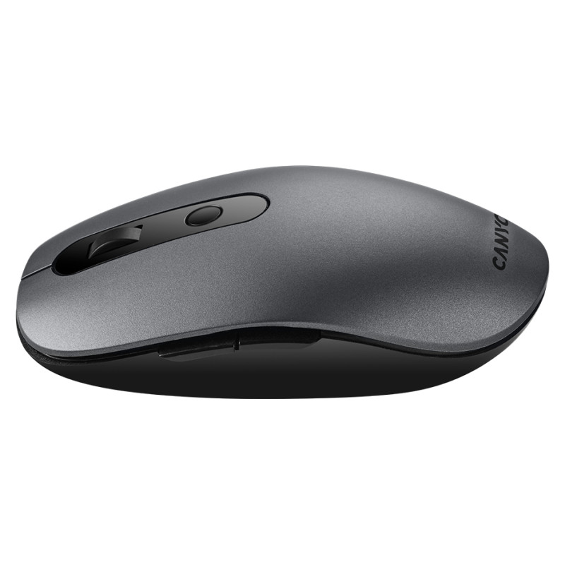 Canyon MW-9, 2 in 1 Wireless optical mouse with 6 buttons, DPI 800/1000/1200/1500, 2 mode(BT/ 2.4GHz), Battery AA*1pcs, Grey, 65.4*112.25*32.3mm, 0.092kg