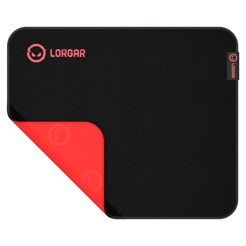 Lorgar Main 323, Gaming mouse pad, Precise control surface, Red anti-slip rubber base, size: 360mm x 300mm x 3mm, weight 0.21kg