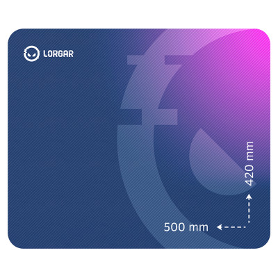 Lorgar Main 135, Gaming mouse pad, High-speed surface, Purple anti-slip rubber base, size: 500mm x 420mm x 3mm, weight 0.41kg