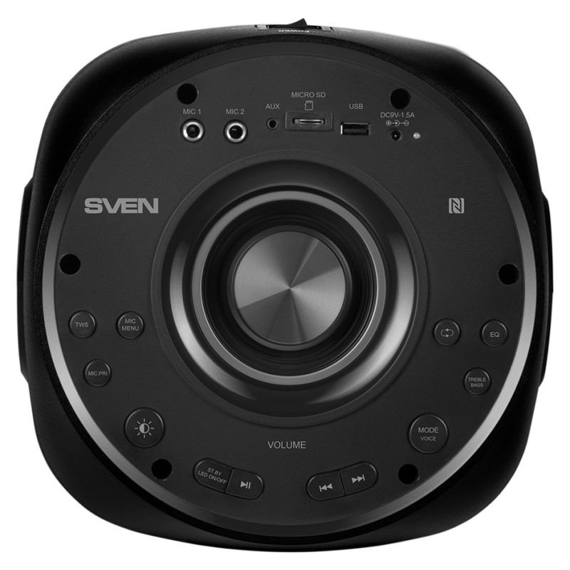 Sven Speaker SVEN PS-770, black (100W, TWS, Bluetooth, FM, USB, microSD, LED-display, 4400mA*h)