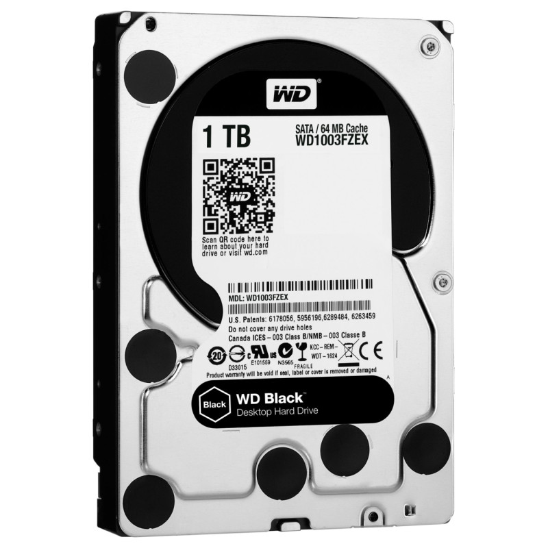 Western Digital HDD|WESTERN DIGITAL|Black|1TB|SATA 3.0|64 MB|7200 rpm|3,5"|WD1003FZEX