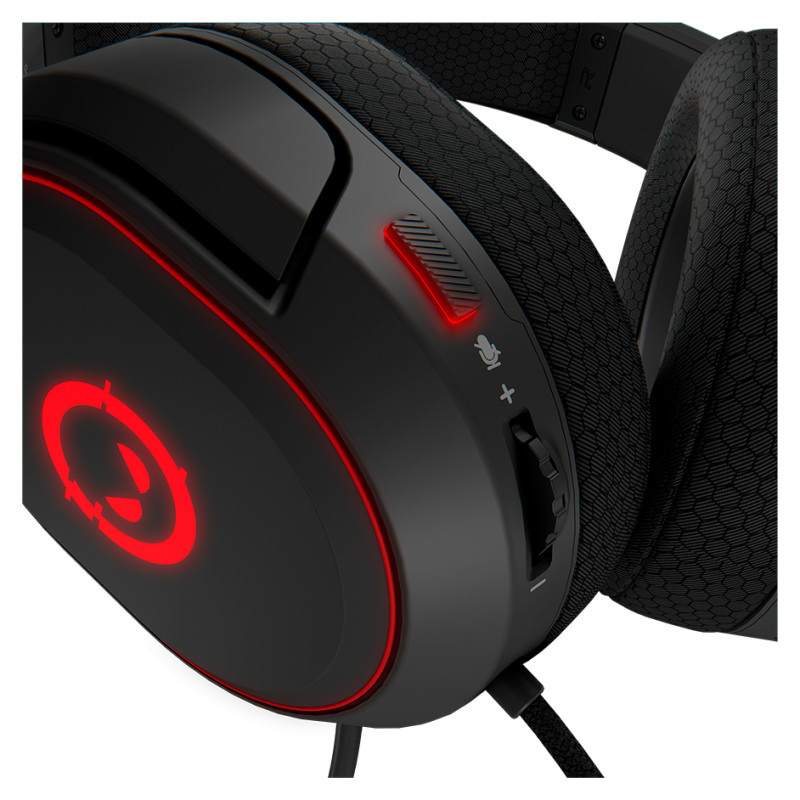 Lorgar Kaya 460, USB Gaming headset with microphone, CM108B, RGB backlight, Plug&Play, USB-A connection cable 2m, fabric ear pads, size: 192*184.7*88mm, 0.329kg, black