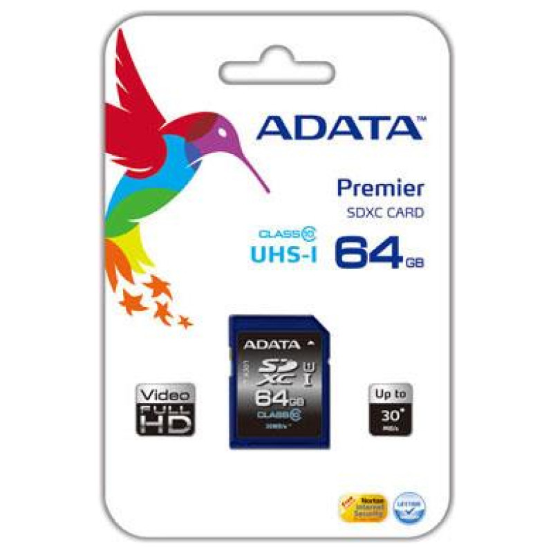 Adata MEMORY SDXC 64GB CLASS10/ASDX64GUICL10-R ADATA