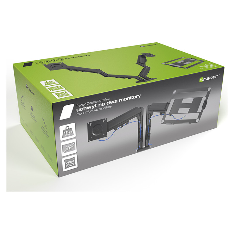 Tracer 47660 Double Armflex (max 32 max 18kg) Mount For Two Monitors