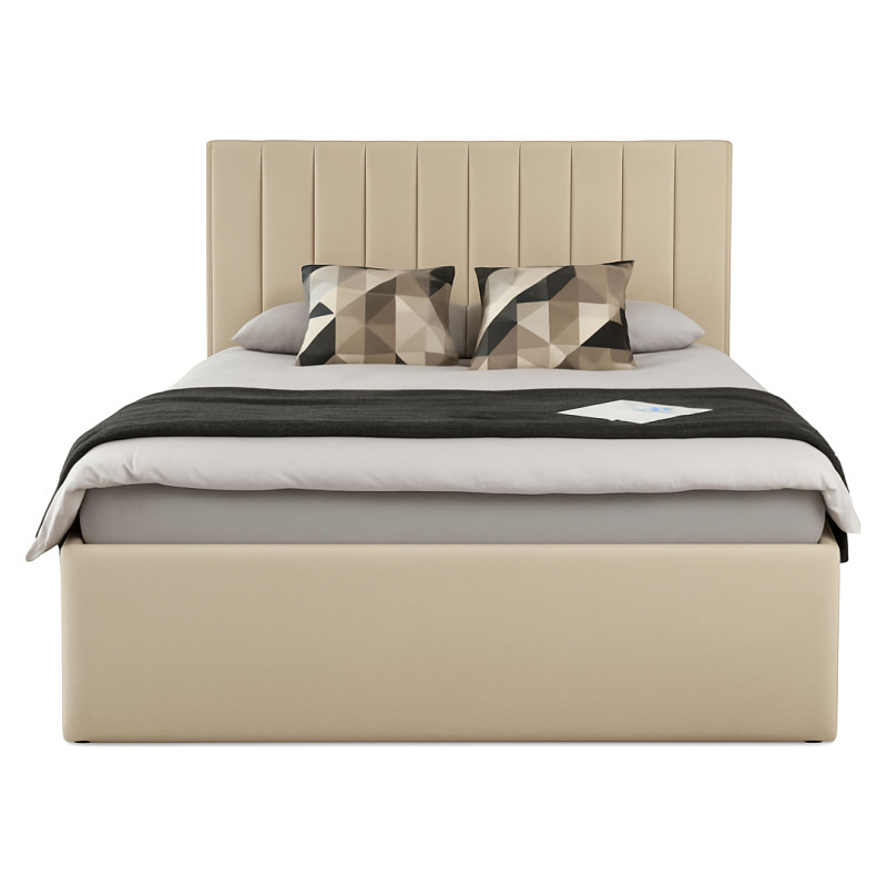 Emis Sleeping Gulta "Caroline" 200x200 / Tum&scaron;i pelēka / Ar veļas kasti