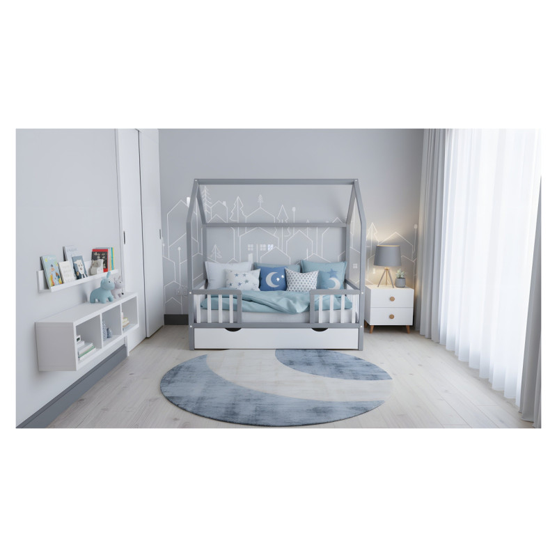 Emis Montessori bērnu gulta "Front" 80x160 / Dabīgs koks (vaskota) / Jā