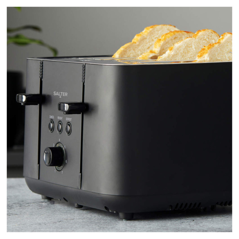 Salter EK5565MBLKFVDE Kuro 4-Slice Toaster