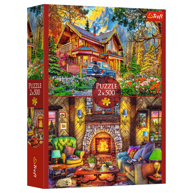 Trefl Puzle Kalnu mājiņa, 2x500 gab.