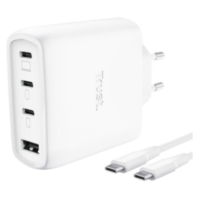 Trust Lādētājs Trust Maxo 65W 4-port GaN White