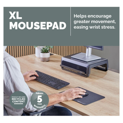 Fellowes MOUSE PAD BREYTA XL/BLACK 100138995 FELLOWES