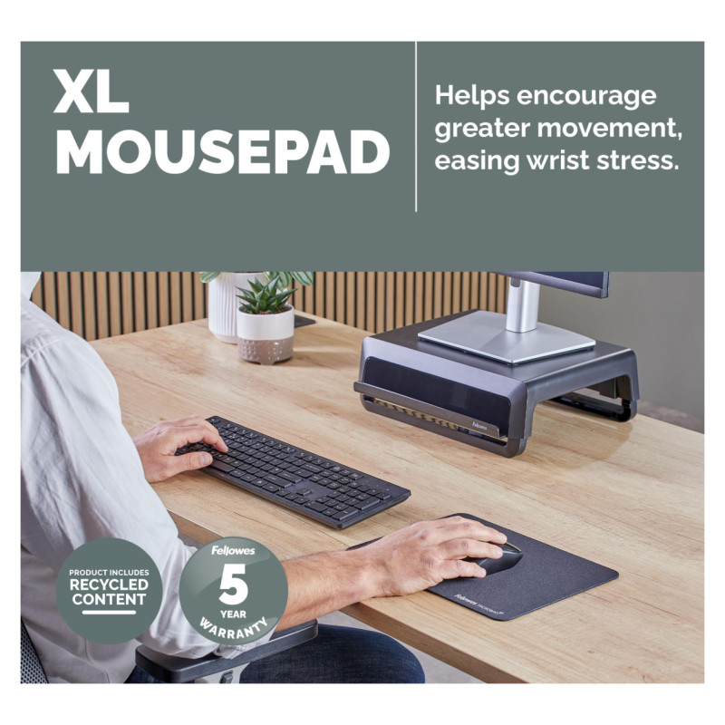 Fellowes MOUSE PAD BREYTA XL/BLACK 100138995 FELLOWES