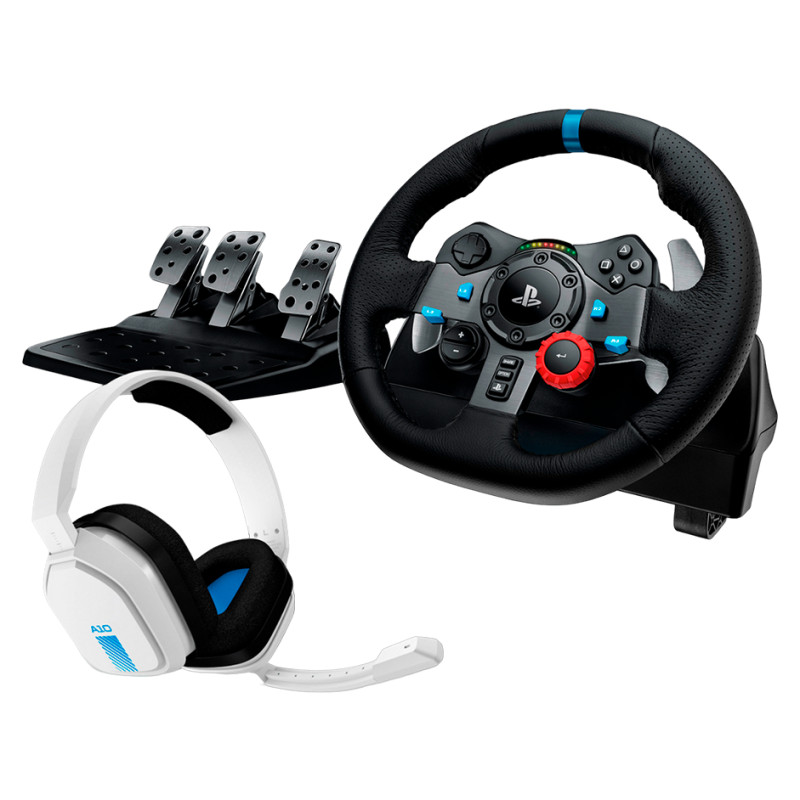 Logitech G29 Driving Force Racing Wheel for PS + Astro A10 - WHITE