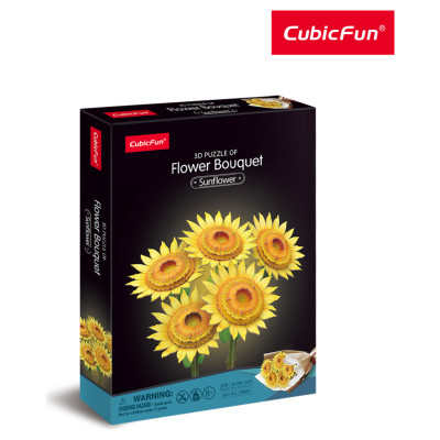 Cubic Fun CUBICFUN 3D puzle ziedu pu&scaron;ķis - saulespuķes