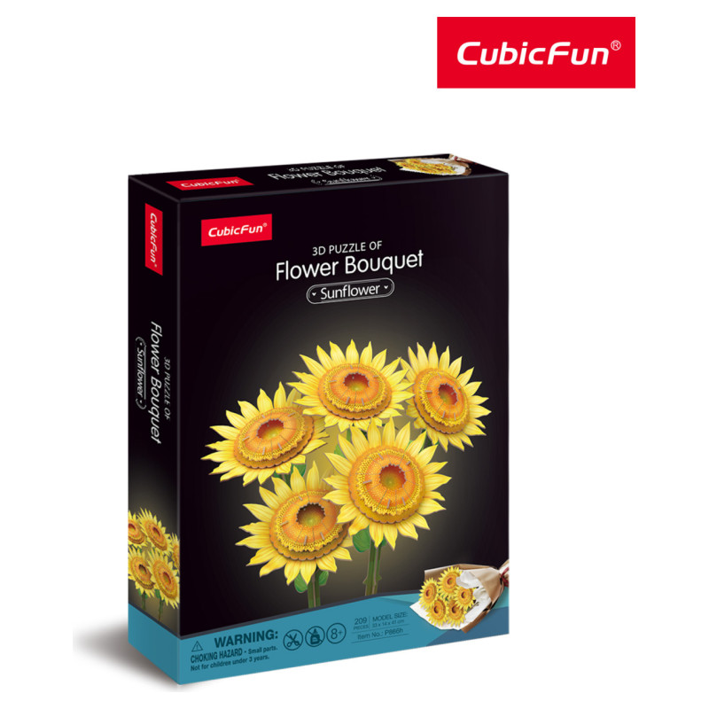 Cubic Fun CUBICFUN 3D puzle ziedu pu&scaron;ķis - saulespuķes