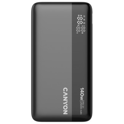 Canyon Power Bank PB-240, 25000mAh PD140W display power bank,Size160.0x82x27 mm Weight 508+-10g, Dark Grey