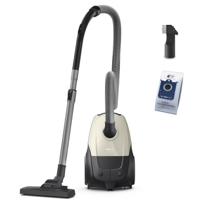 Philips Vacuum Cleaner|PHILIPS|Input power 800 W|Dust capacity 3 L|Cylinder vacuum|Cleaning type Dry|Dust container Dust bag|Colour Black/Beige|XD1101/10