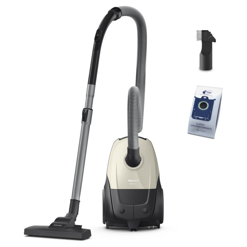 Philips Vacuum Cleaner|PHILIPS|Input power 800 W|Dust capacity 3 L|Cylinder vacuum|Cleaning type Dry|Dust container Dust bag|Colour Black/Beige|XD1101/10