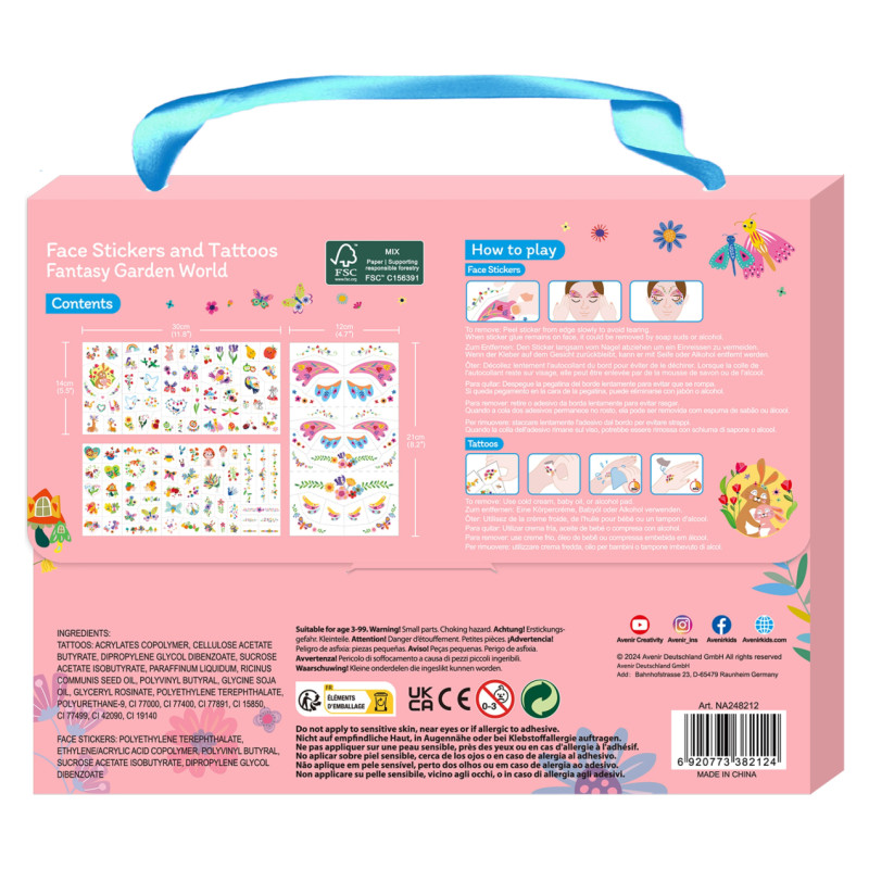 Avenir Sejas uzlīmes un tetovējumi Fantasy Garden World