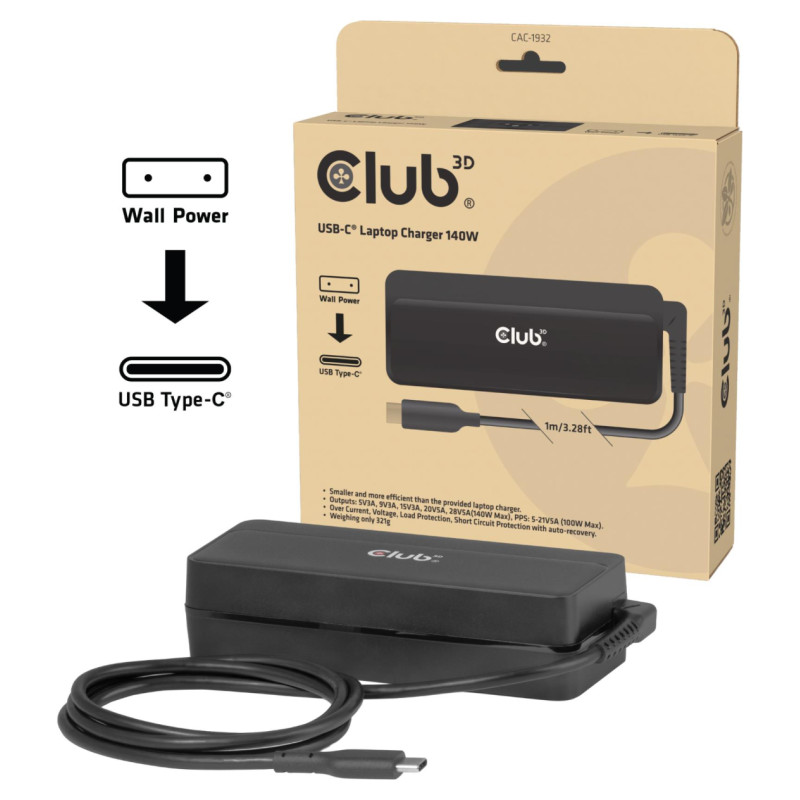 Club3D NB CHARGER USB-C 140W/CAC-1932 CLUB3D