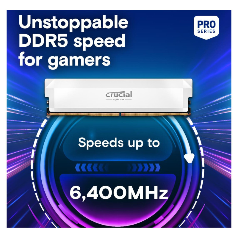 Crucial Pro OC 16GB DDR5-6400 UDIMM CL38 White