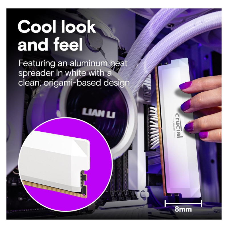 Crucial Pro OC 16GB DDR5-6400 UDIMM CL38 White