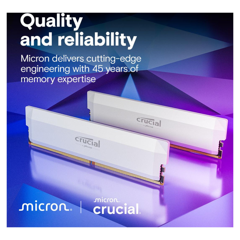 Crucial Pro OC 16GB DDR5-6400 UDIMM CL38 White