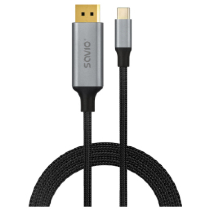 Savio Kabelis SAVIO USB-C - DisplayPort 1.4 1080P/240Hz 8K/60Hz 2m