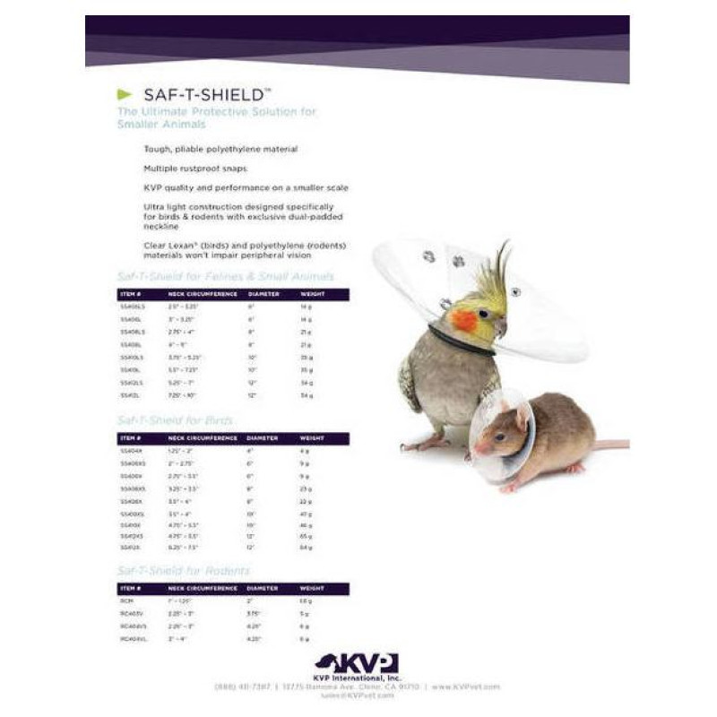 KVP Saf-T-shield pēcoperācijas apkakle grauzējiem 5,75-7,5 cm, d.11 cm