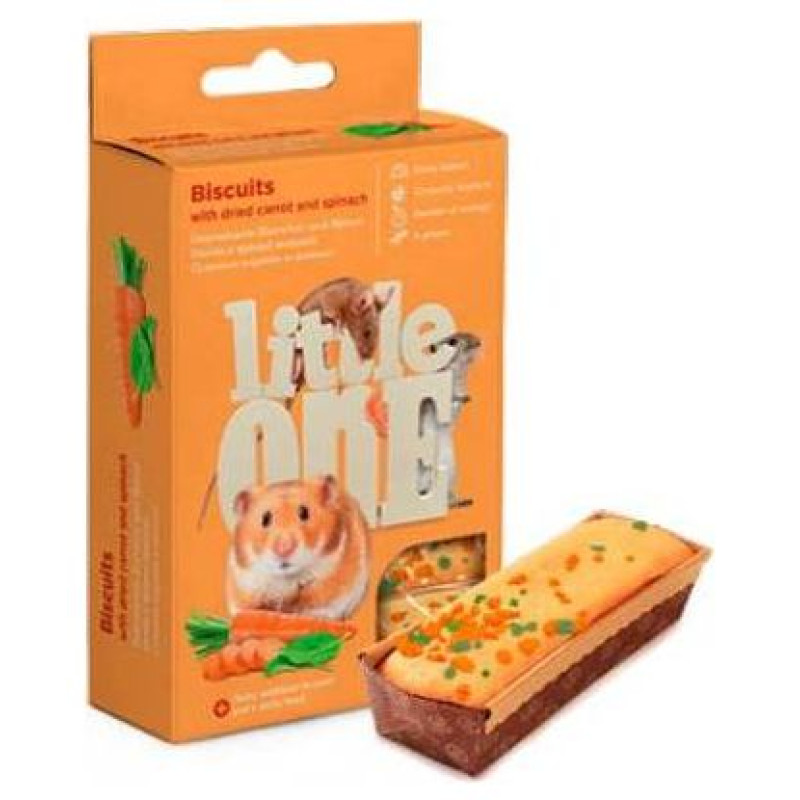 Mealberry Little One Biscuits with carrot and spinach for small animals 5х7g in box