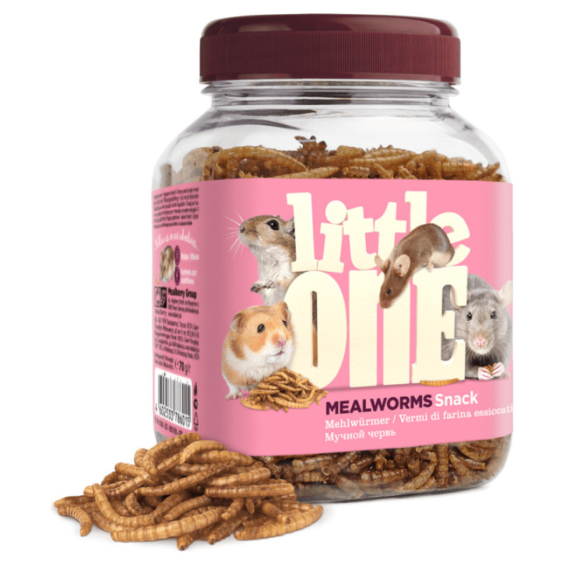 Mealberry Little One Mealworms 70 g &ndash; ēdamtārpi visēdājiem grauzējiem