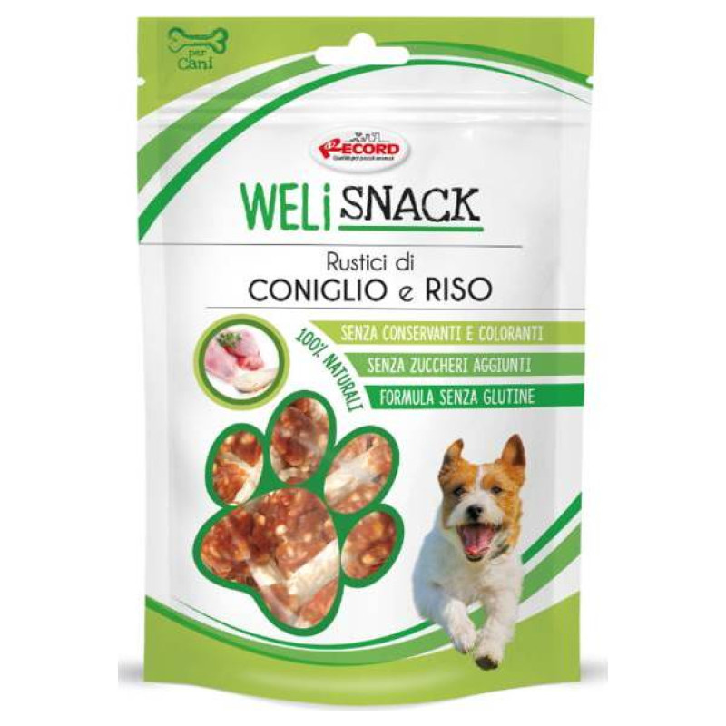Record WELISNACKI kārums trusis ar rīsiem 75 g - papildbarība suņiem