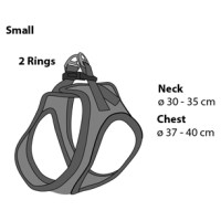 Flamingo kru&scaron;u siksna suņiem BENTO GREY S 37-40CM