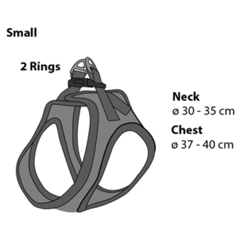 Flamingo kru&scaron;u siksna suņiem BENTO GREY S 37-40CM