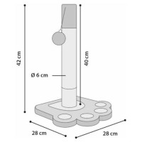 Flamingo nagu asināmais 28x28x42cm tirkīzs/pelēks