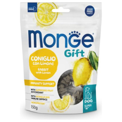 Monge GIFT Dog SUPER M Immunity support Rabbit with lemon / 150 g - kārums suņiem