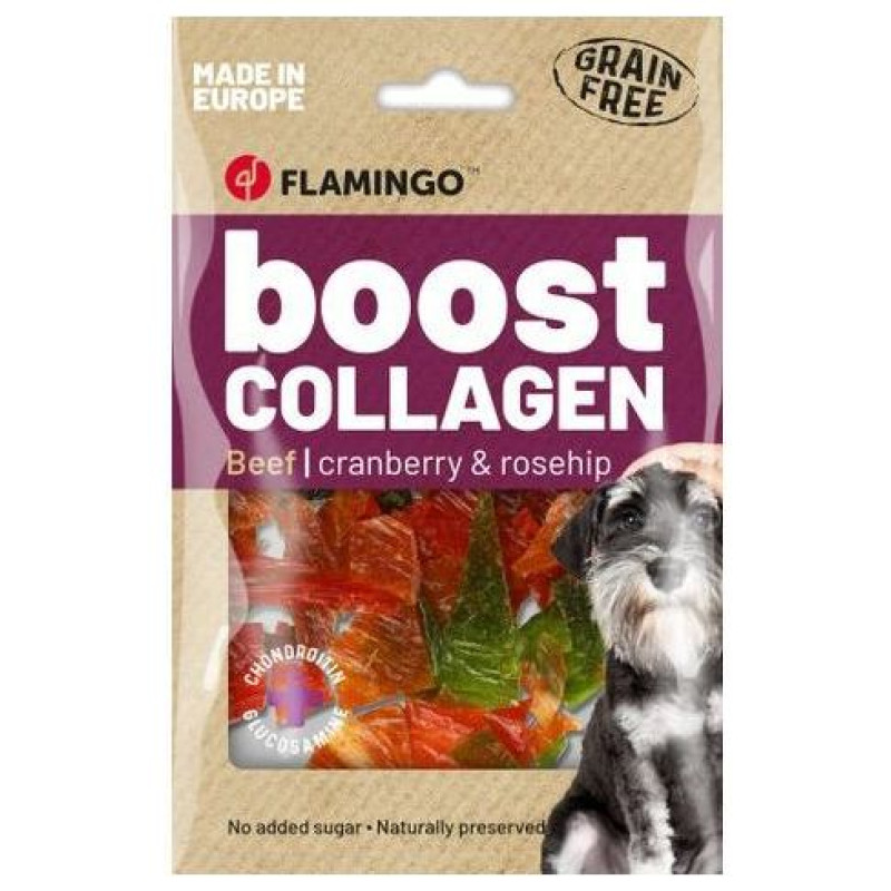 Flamingo gardumi suņiem Boost Chips with beef & collagen 60 g