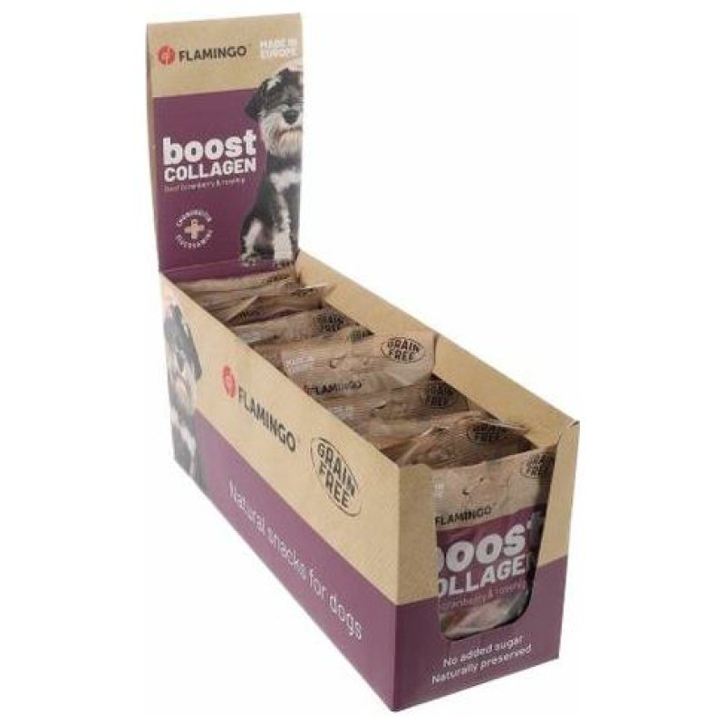 Flamingo gardumi suņiem Boost Chips with beef & collagen 60 g