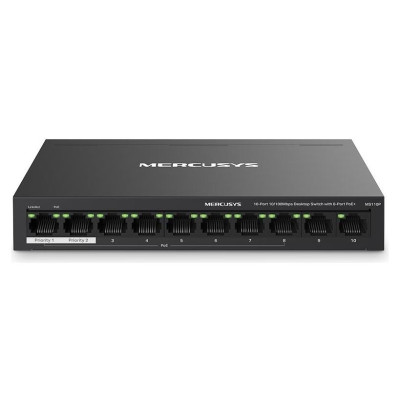Mercusys Switch|MERCUSYS|Desktop/pedestal|10x10Base-T / 100Base-TX|PoE+ ports 8|MS110P