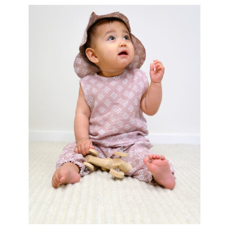 Lodger Hatter Tribe Muslin kokvilnas bērnu cepurīte, Rose, 3 - 6 mēn. - HT 107_3-6