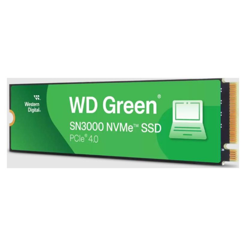 Western Digital SSD|WESTERN DIGITAL|Green|500GB|M.2|PCIe Gen4|NVMe|Write speed 4100 MBytes/sec|Read speed 5000 MBytes/sec|2.3mm|TBW 100 TB|WDS500G4G0E