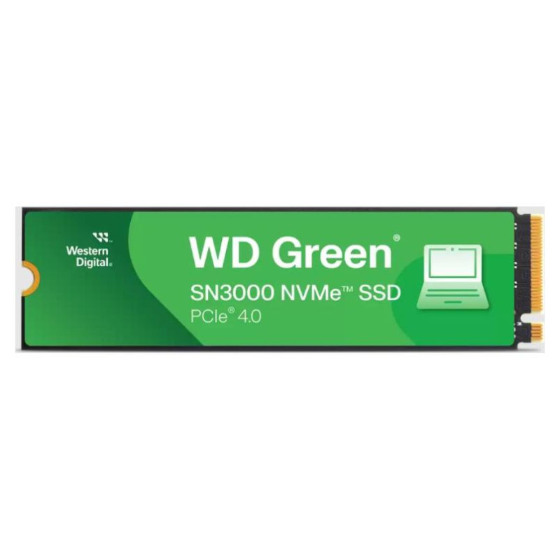 Western Digital SSD|WESTERN DIGITAL|Green|500GB|M.2|PCIe Gen4|NVMe|Write speed 4100 MBytes/sec|Read speed 5000 MBytes/sec|2.3mm|TBW 100 TB|WDS500G4G0E