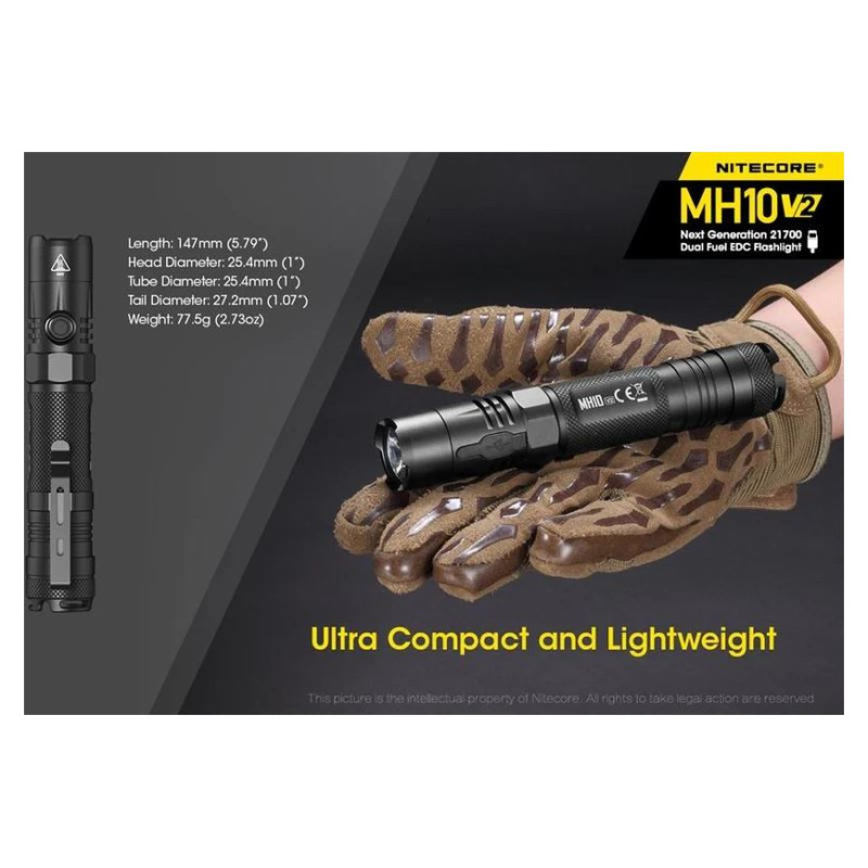 Nitecore FLASHLIGHT MH SERIES/1200 LUMENS MH10 V2 NITECORE
