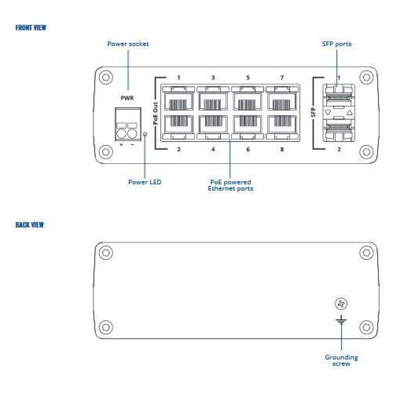 Teltonika Switch|TELTONIKA|TSW200|PoE ports 8|240 Watts|TSW200