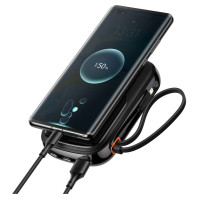Baseus [RETURNED ITEM] Baseus Qpow Digital Display powerbank with fast charging 10000mAh 22.5W QC/PD/SCP/FCP with built-in USB-C cable black