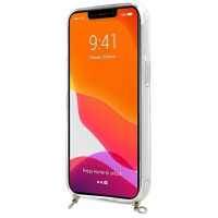 Guess [RETURNED ITEM] Guess GUHCP13SKC4GBGO iPhone 13 mini 5.4" Transparent hardcase 4G Brown Strap Gold Chain